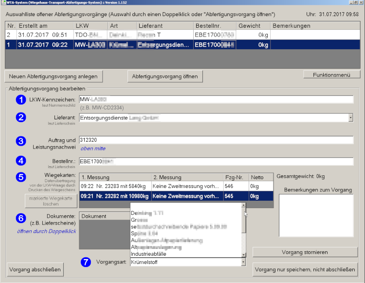 Software für LKW-Waage